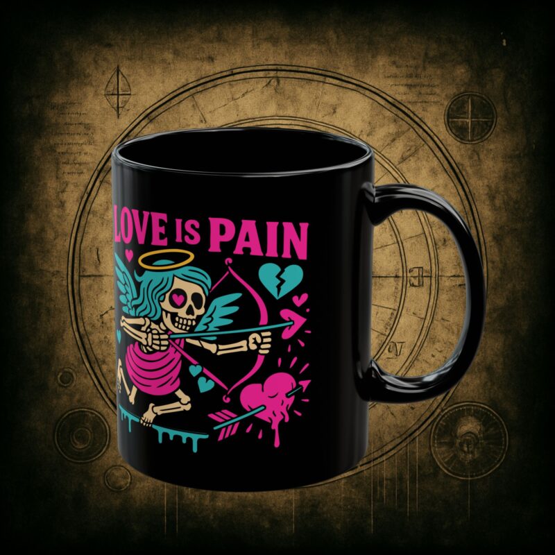 Cupid: Love Is Pain Ceramic Mug - Image 2