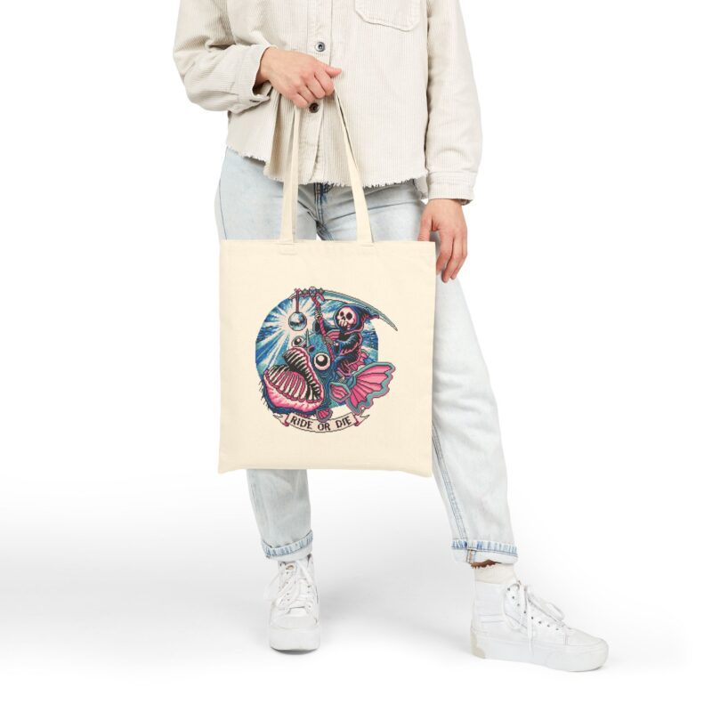 Ride or Die Angler Fish Tote Bag - Image 4