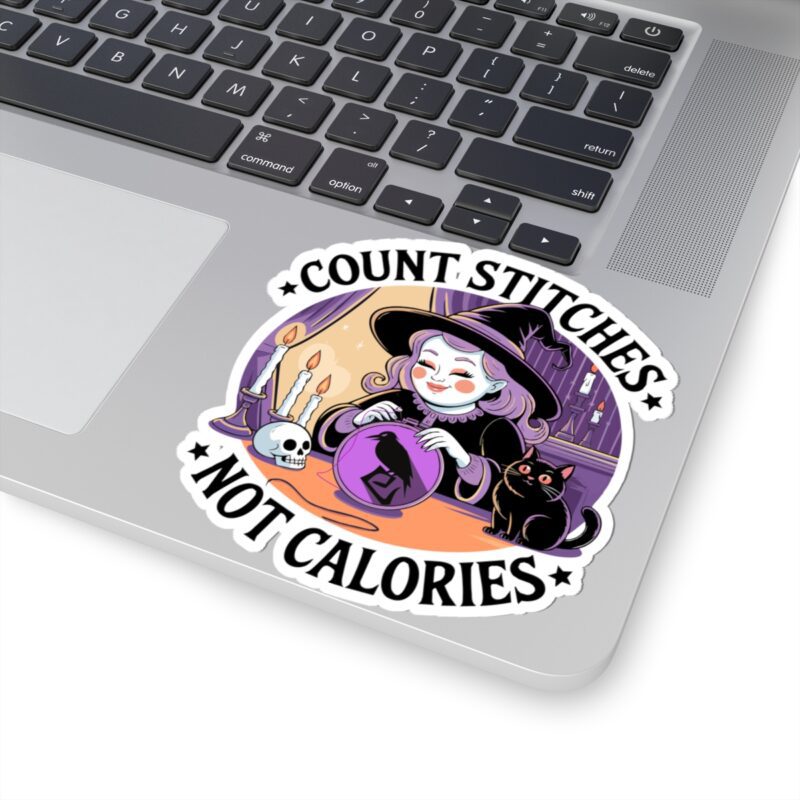 Count Stitches Not Calories Kiss-Cut Sticker - Image 2
