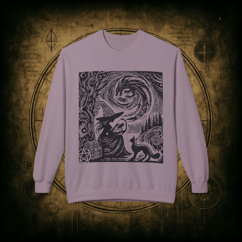 Woodcut Stitch Witch Unisex Sweatshirt - Image 37