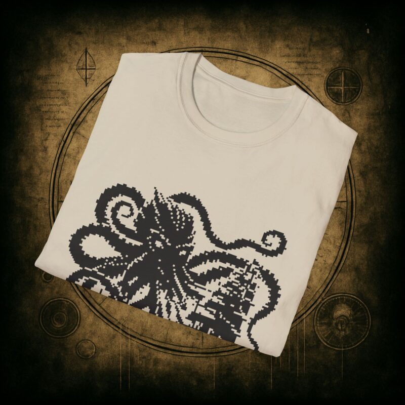 Woodcut Kraken Unisex T-shirt - Image 2