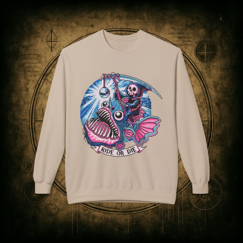 Ride or Die Angler Fish Unisex Sweatshirt - Image 16