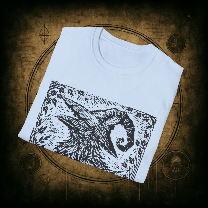 Woodcut Raven Unisex T-shirt - Image 49
