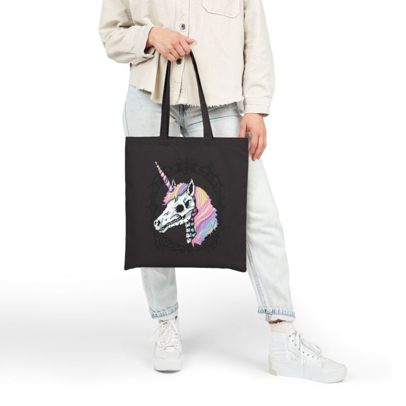 Pastel Goth Skeleton Unicorn Tote Bag - Image 10