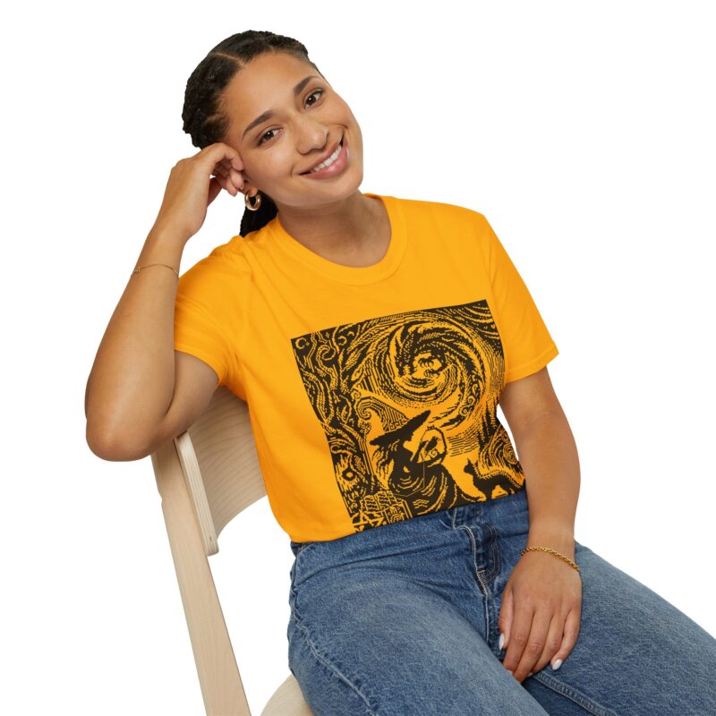 Woodcut Stitch Witch Unisex T-Shirt - Image 25