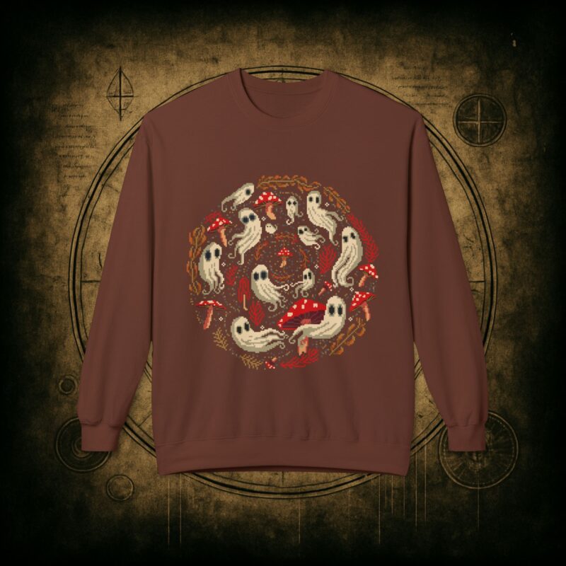 Spiral Mushrooms & Ghosts Unisex Sweatshirt - Image 10