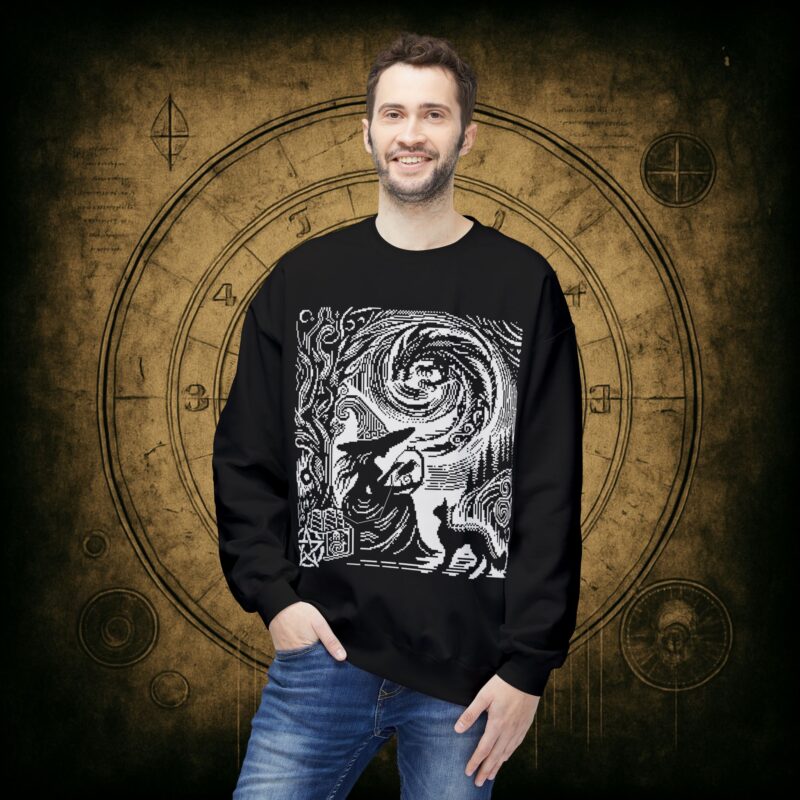 Woodcut Stitch Witch Unisex Sweatshirt - Image 15