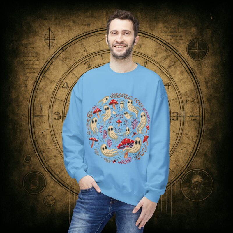Spiral Mushrooms & Ghosts Unisex Sweatshirt - Image 24