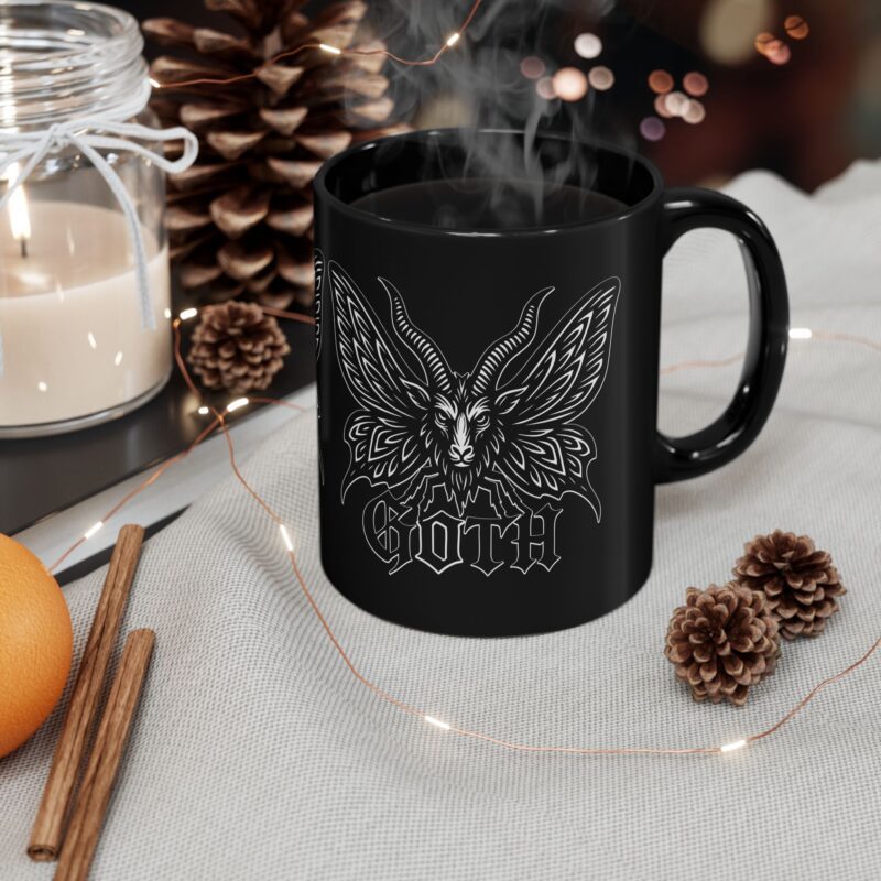 Goth Moth Ceramic Mug - Image 4