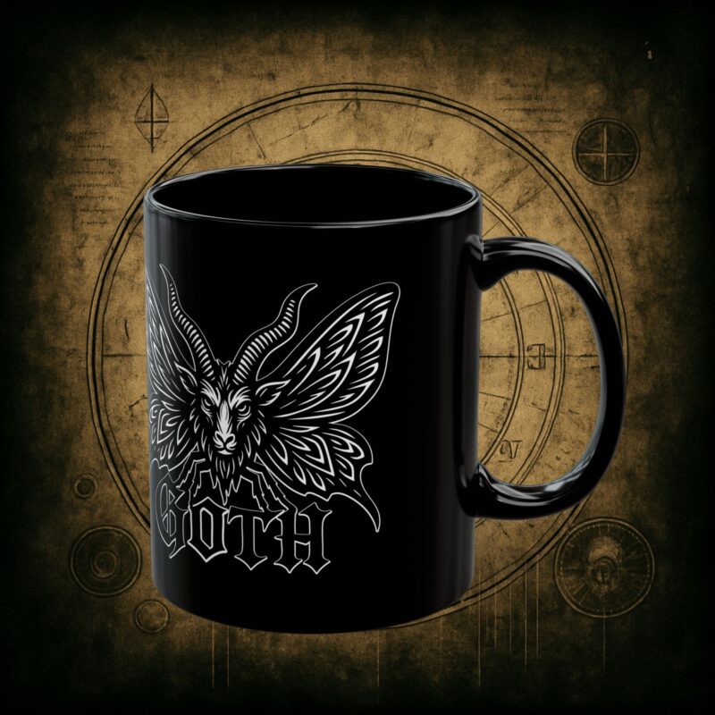 Goth Moth Ceramic Mug - Image 2
