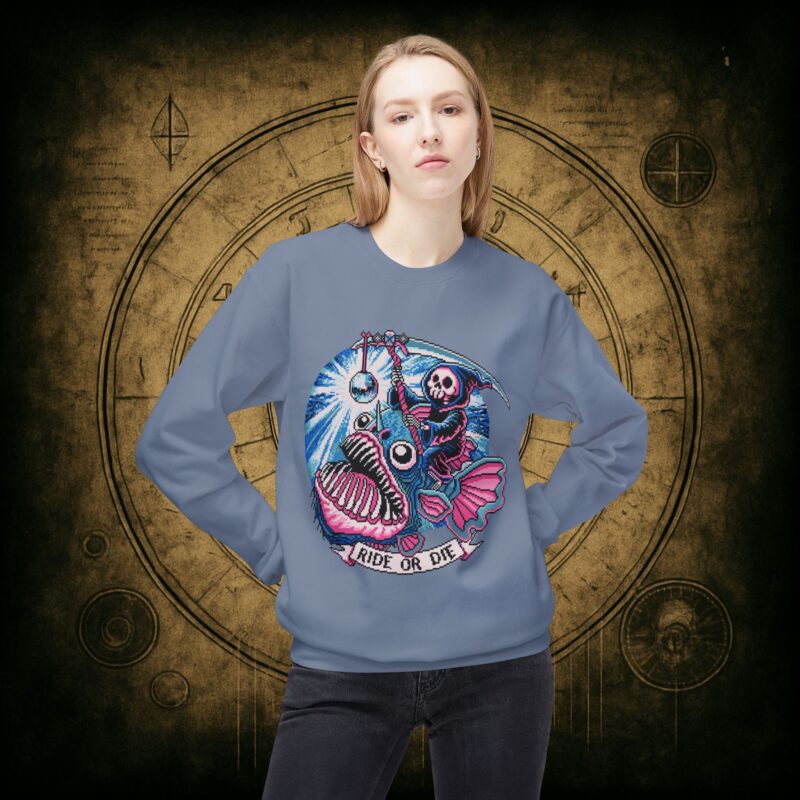 Ride or Die Angler Fish Unisex Sweatshirt - Image 26
