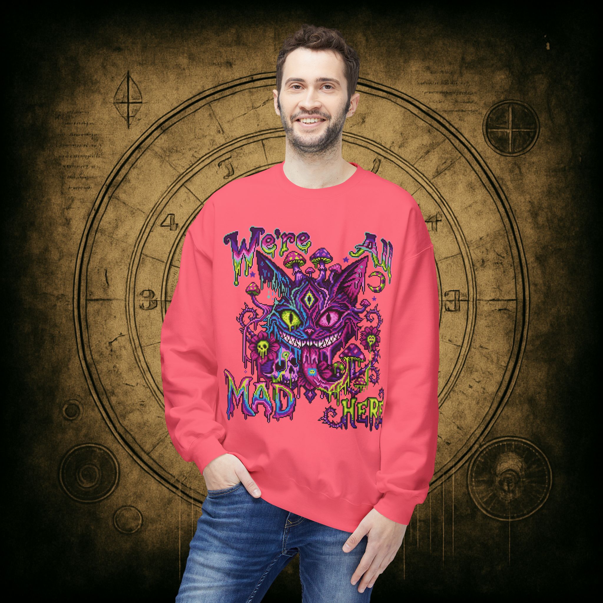 We’re All Mad Here Cheshire Cat Unisex Sweatshirt - Image 55
