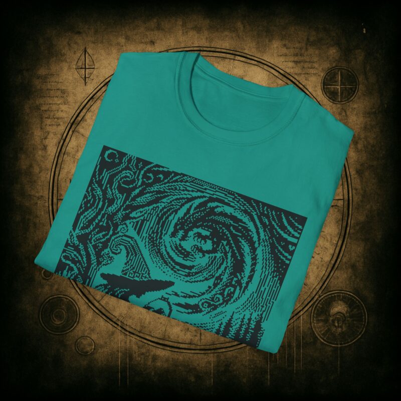 Woodcut Stitch Witch Unisex T-Shirt - Image 44
