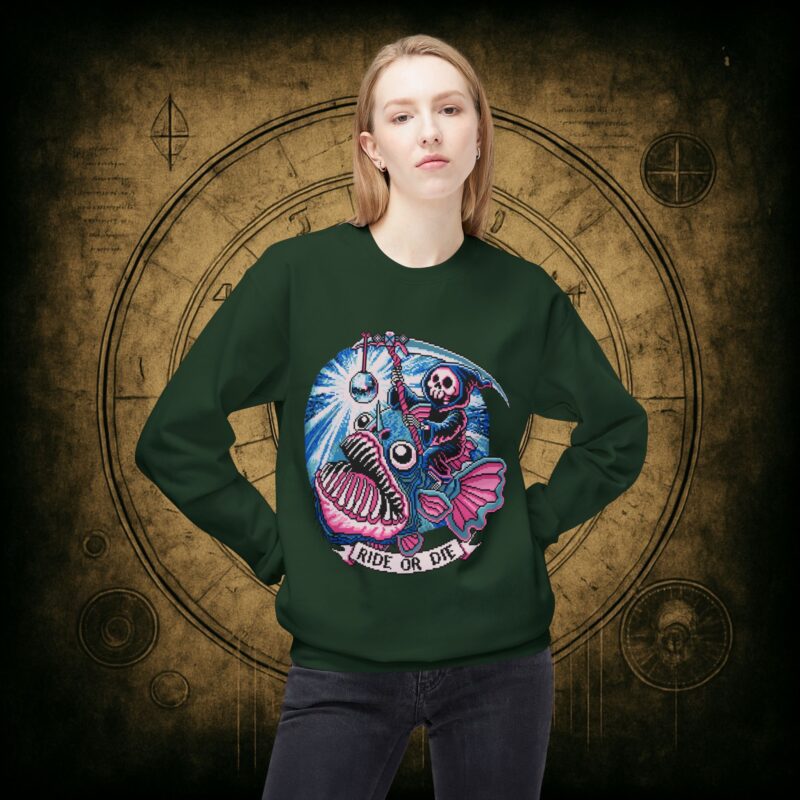 Ride or Die Angler Fish Unisex Sweatshirt - Image 20