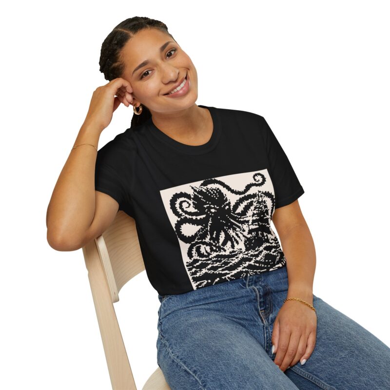 Woodcut Kraken Unisex T-shirt - Image 15
