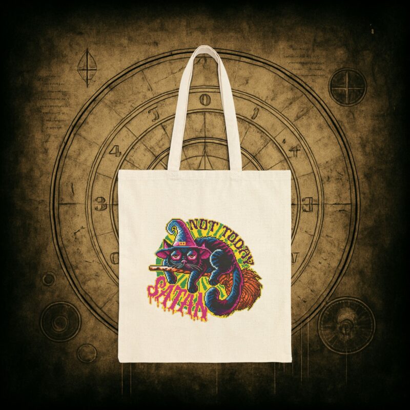 Not Today Satan Cat Tote Bag - Image 7