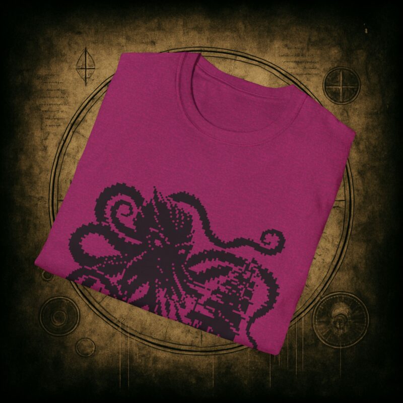 Woodcut Kraken Unisex T-shirt - Image 39
