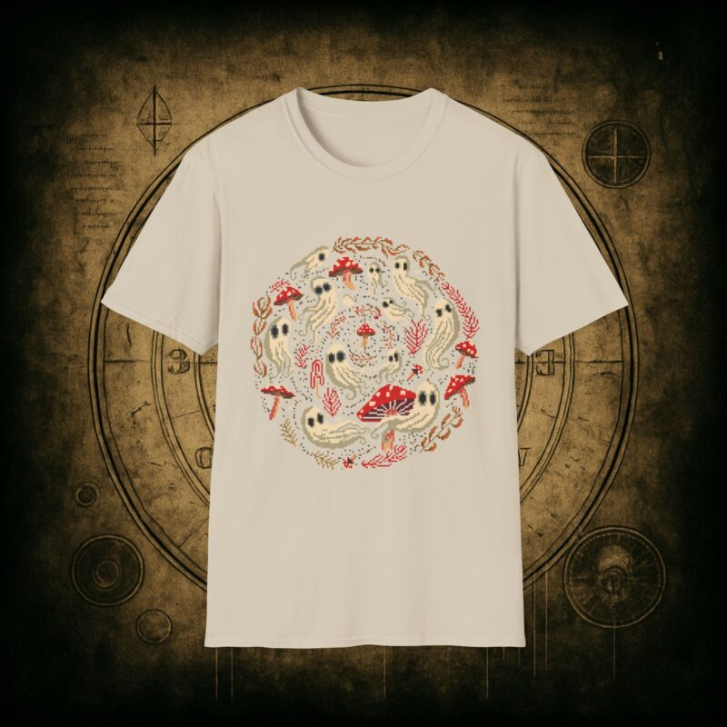 Spiral Mushrooms & Ghosts Unisex T-Shirt - Image 22