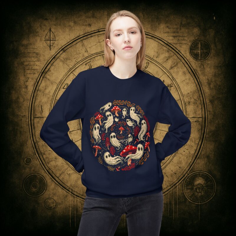 Spiral Mushrooms & Ghosts Unisex Sweatshirt - Image 35