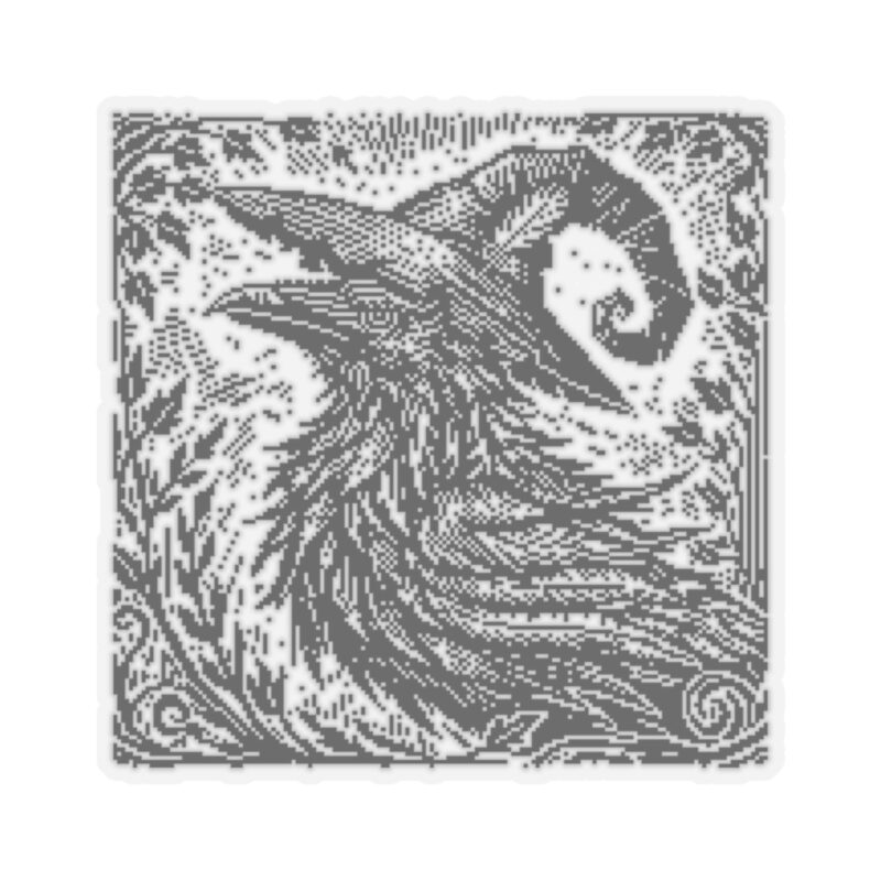 Woodcut Raven Kiss-Cut Sticker - Image 10