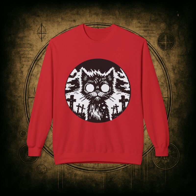 Zombie Cat Unisex Sweatshirt - Image 4