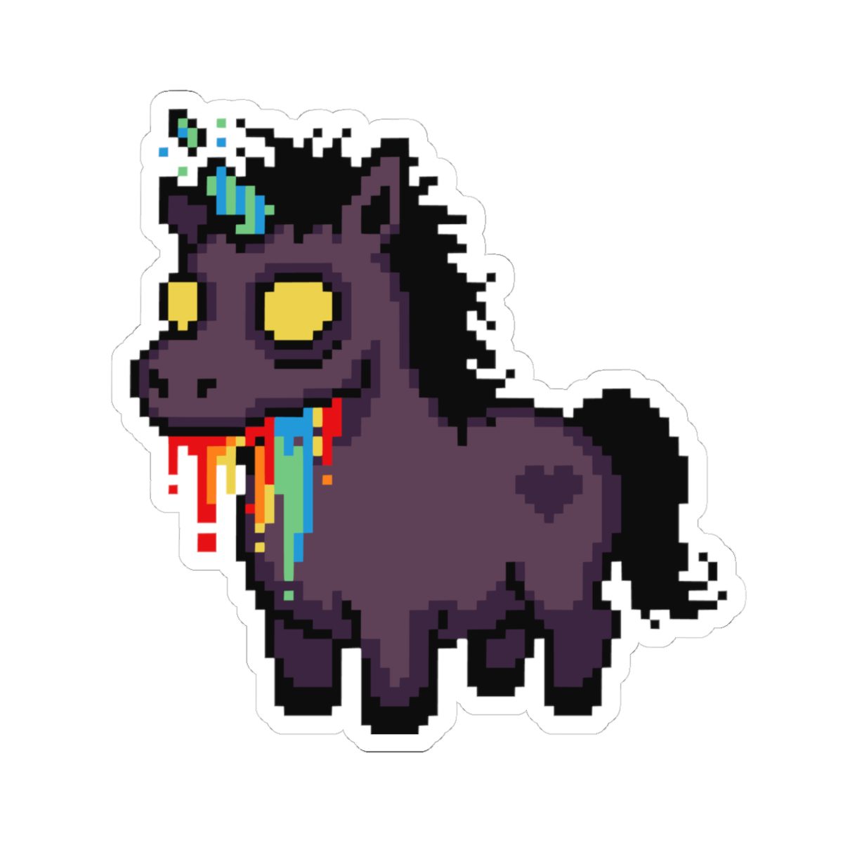 Pastel Goth Unicorn Kiss-Cut Sticker