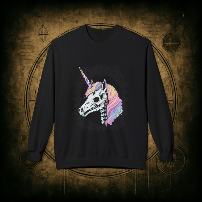 Pastel Goth Skeleton Unicorn Unisex Sweatshirt - Image 13