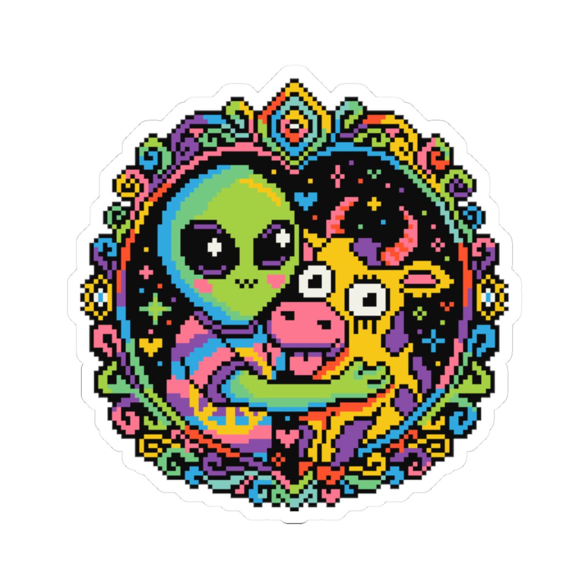 Space Cow Kiss-Cut Sticker