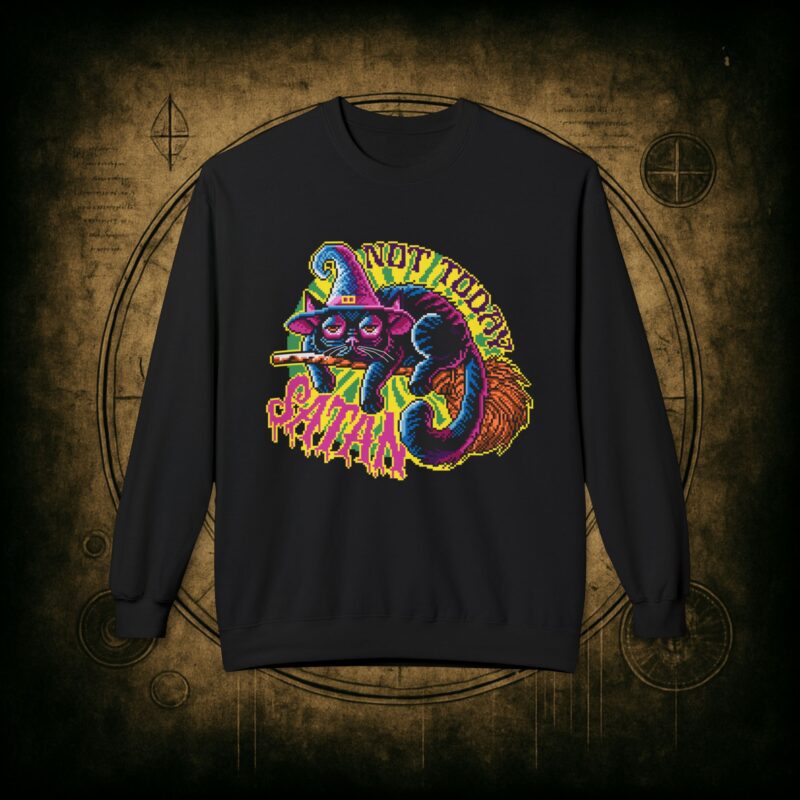 Not Today Satan Cat Unisex Sweatshirt - Image 13