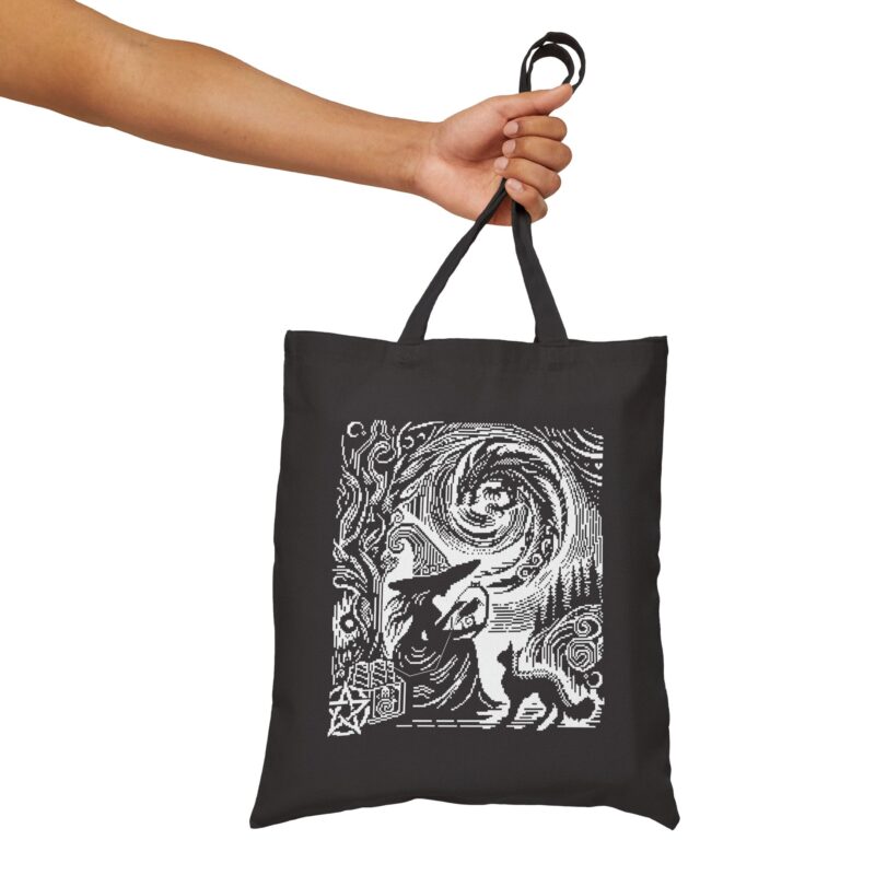 Woodcut Stitch Witch Tote Bag - Image 5