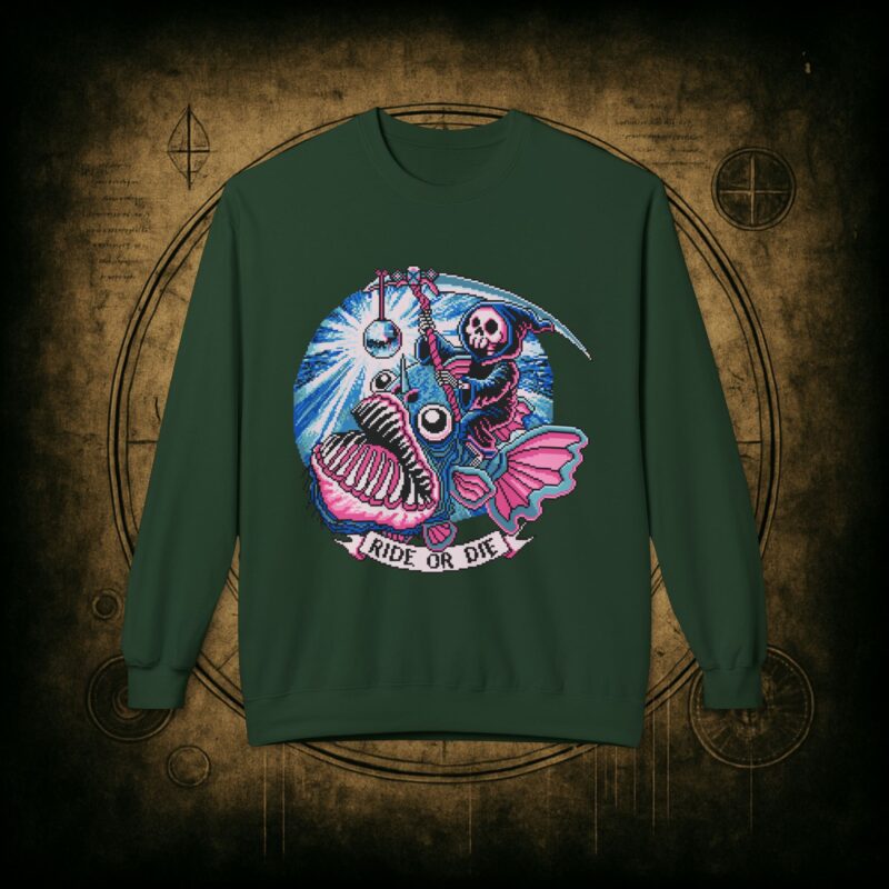 Ride or Die Angler Fish Unisex Sweatshirt - Image 19