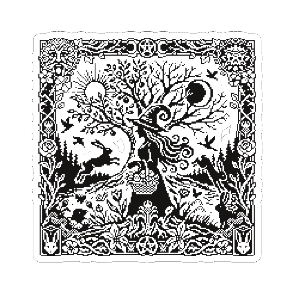 Ostara Witch White Kiss-Cut Sticker - Image 22
