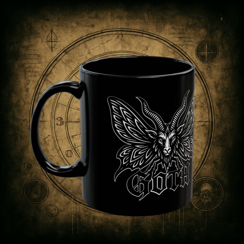 Goth Moth Ceramic Mug - Image 3