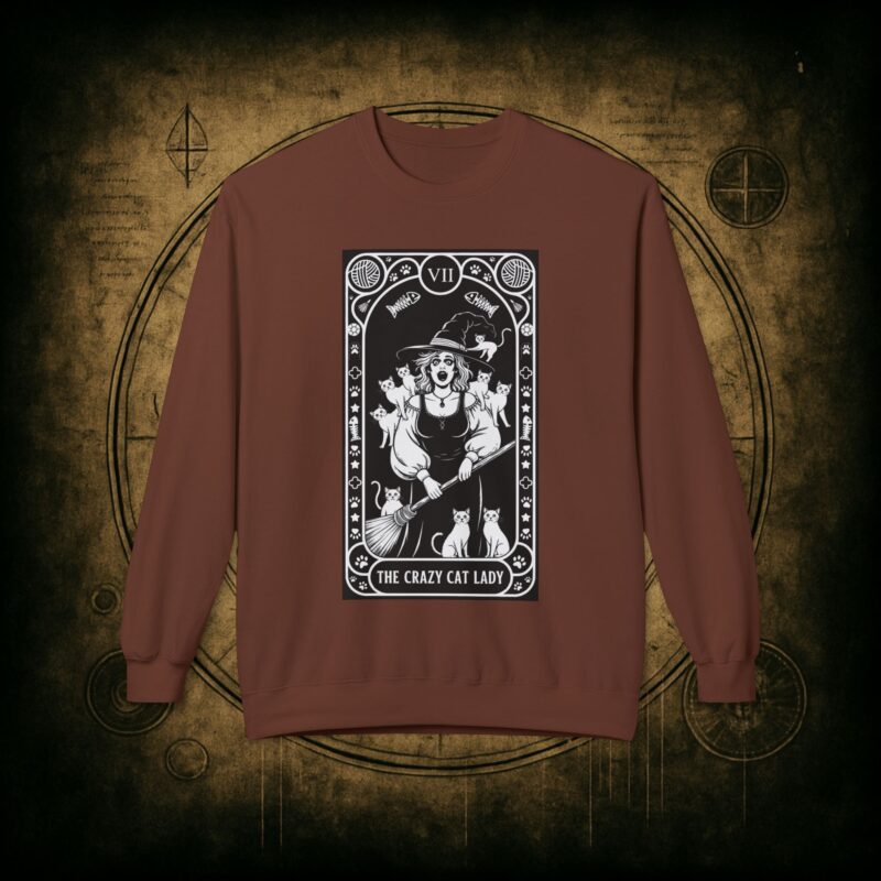 The Crazy Cat Lady Tarot Unisex Sweatshirt - Image 10