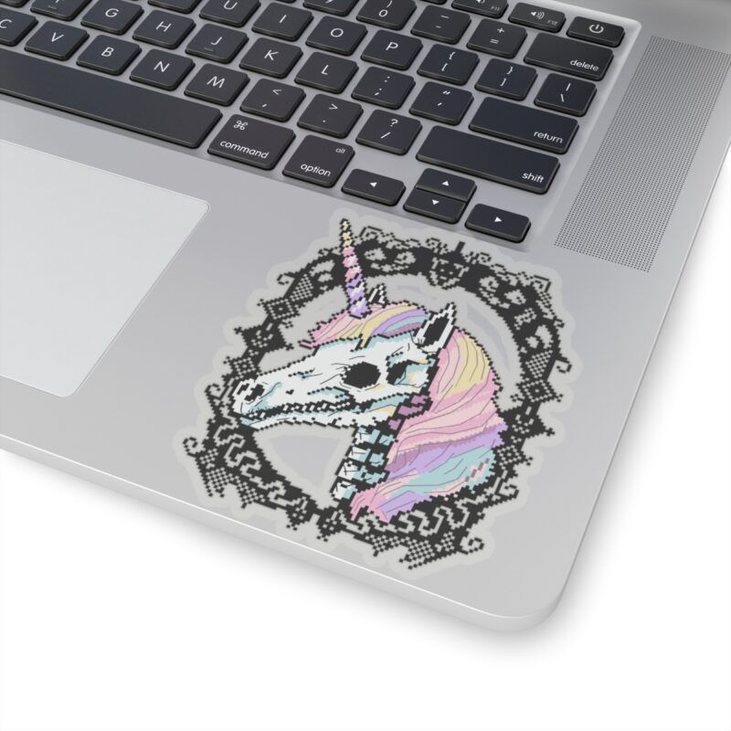 Pastel Goth Skeleton Unicorn Kiss-Cut Sticker - Image 17
