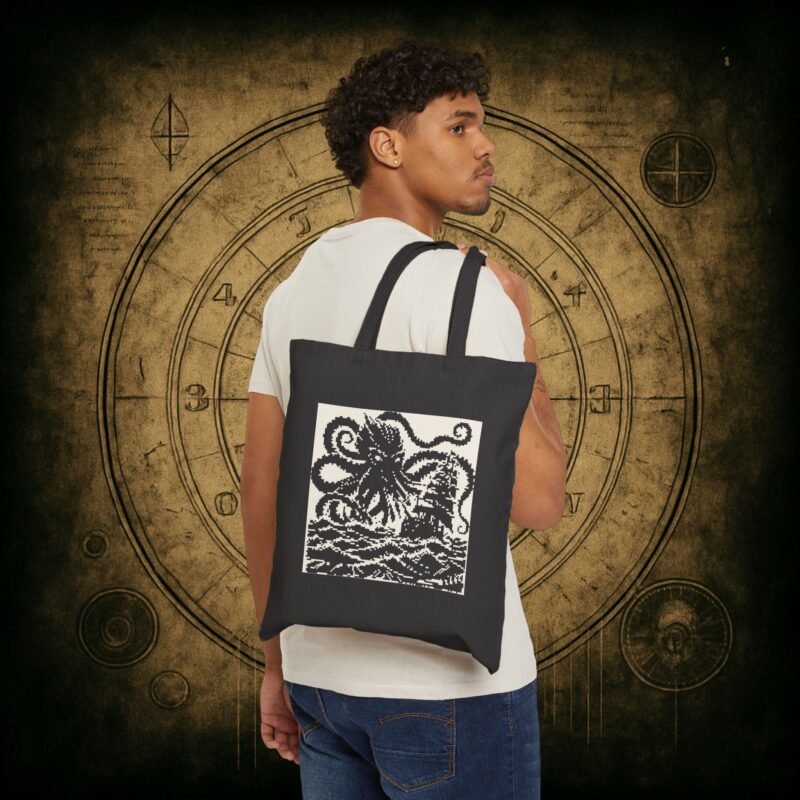 Woodcut Kraken Tote Bag - Image 2