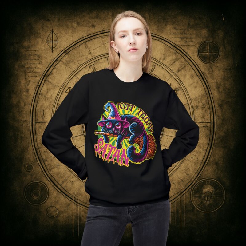 Not Today Satan Cat Unisex Sweatshirt - Image 14