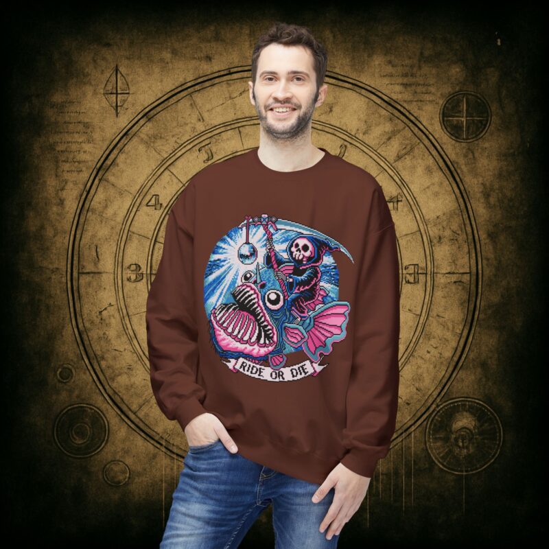 Ride or Die Angler Fish Unisex Sweatshirt - Image 12