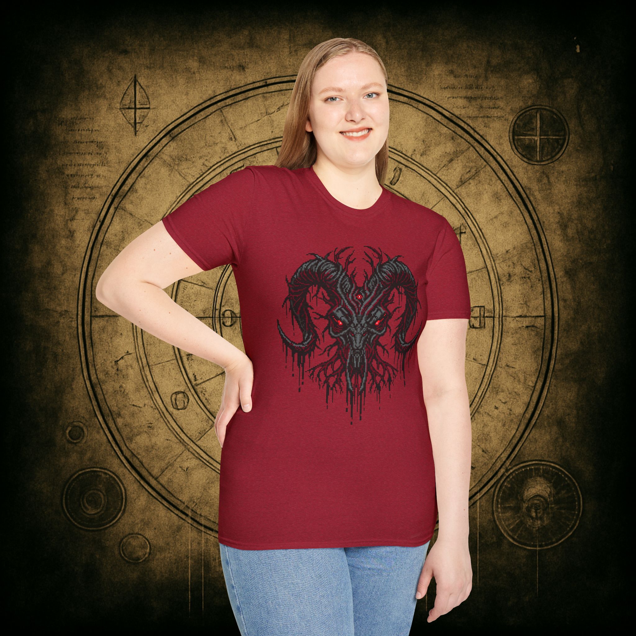 Baphomet Skull Unisex T-Shirt - Image 20