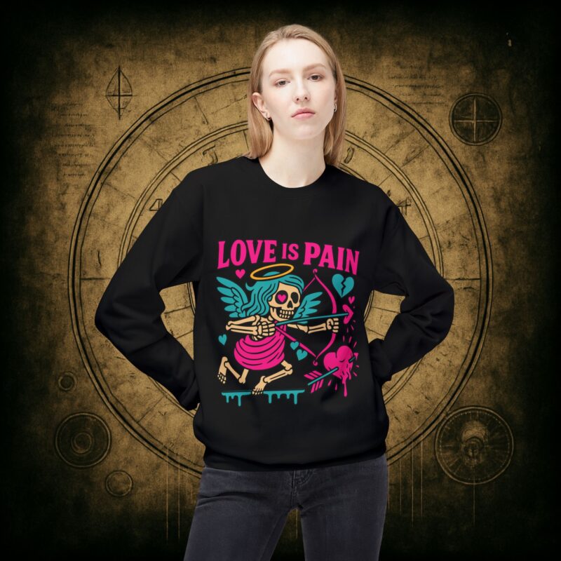Cupid: Love Is Pain – Unisex Sweatshirt - Image 2