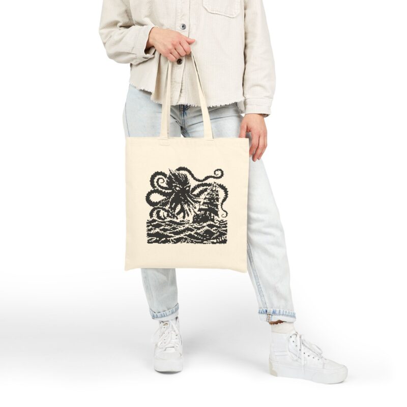 Woodcut Kraken Tote Bag - Image 10