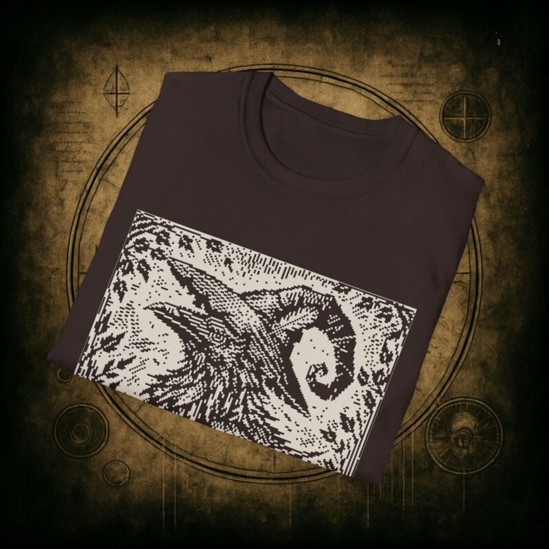 Woodcut Raven Unisex T-shirt - Image 34
