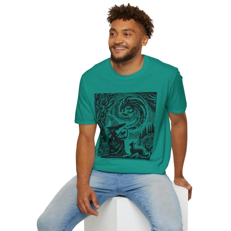 Woodcut Stitch Witch Unisex T-Shirt - Image 47