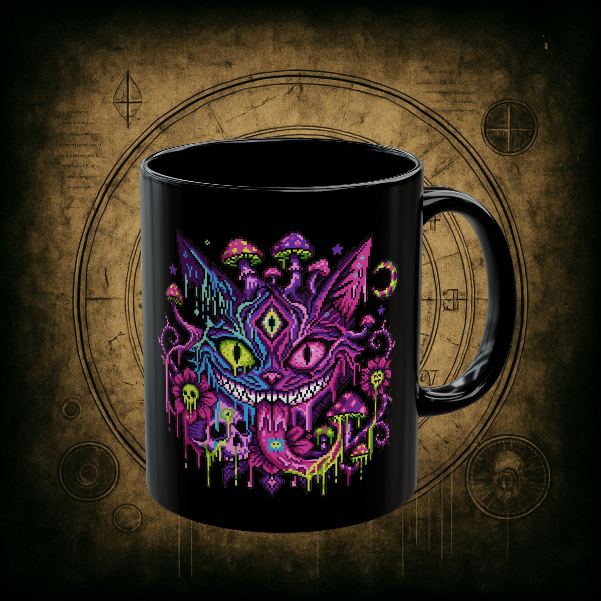 Psychedelic Cheshire Cat Ceramic Mug