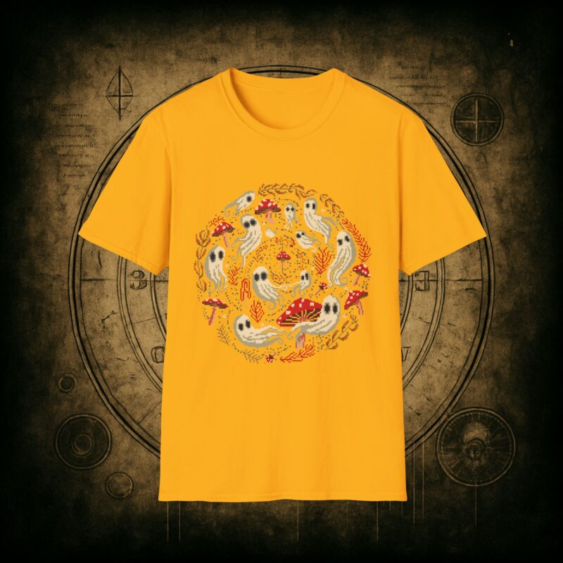 Spiral Mushrooms & Ghosts Unisex T-Shirt - Image 27