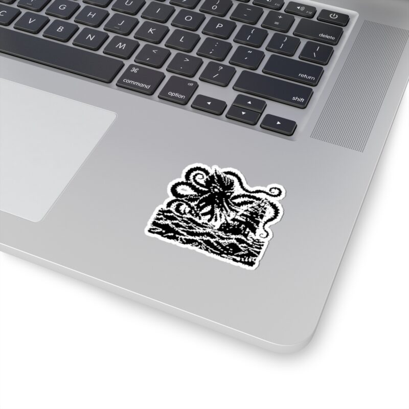 Woodcut Kraken Kiss-Cut Sticker - Image 8