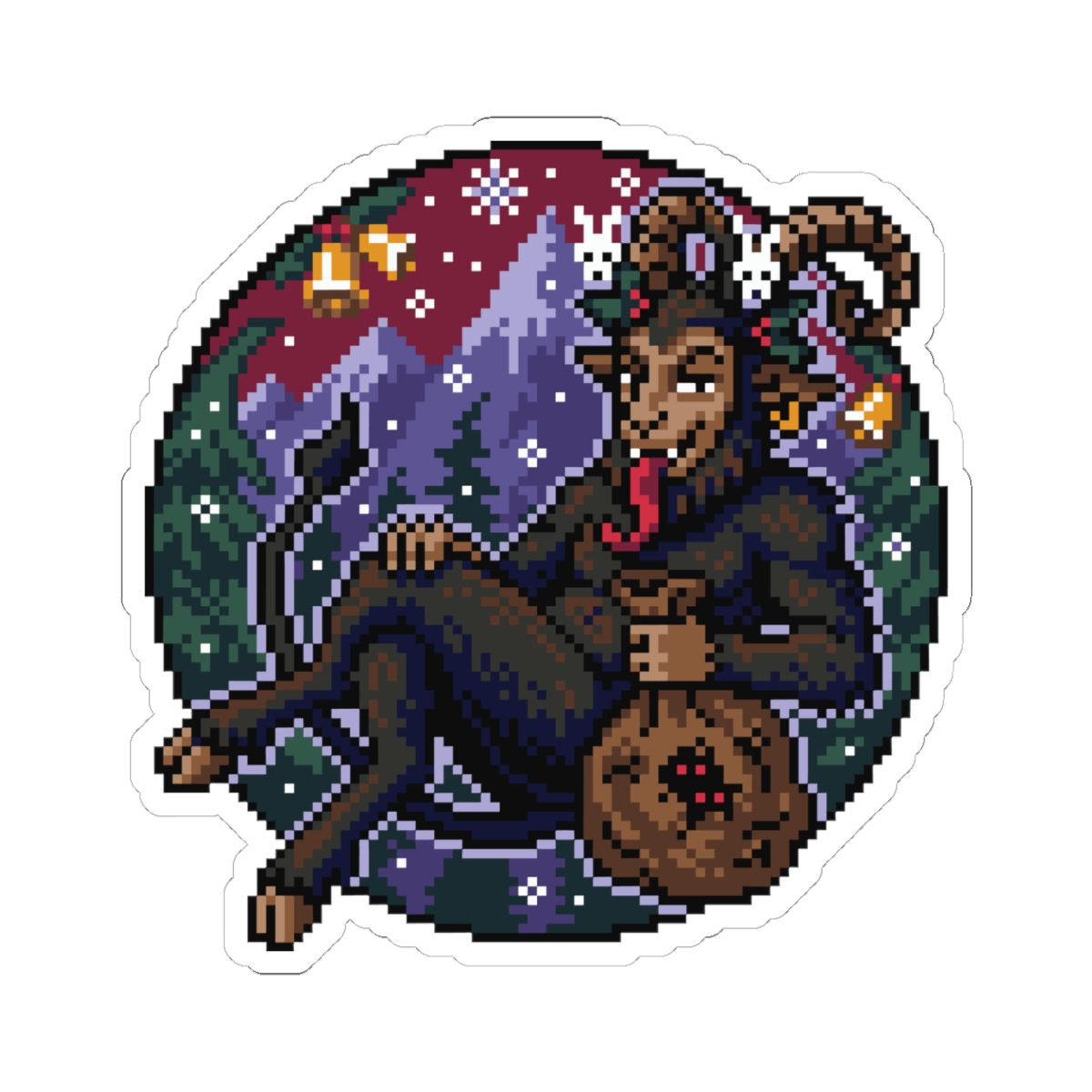 Naughty Krampus Kiss-Cut Sticker