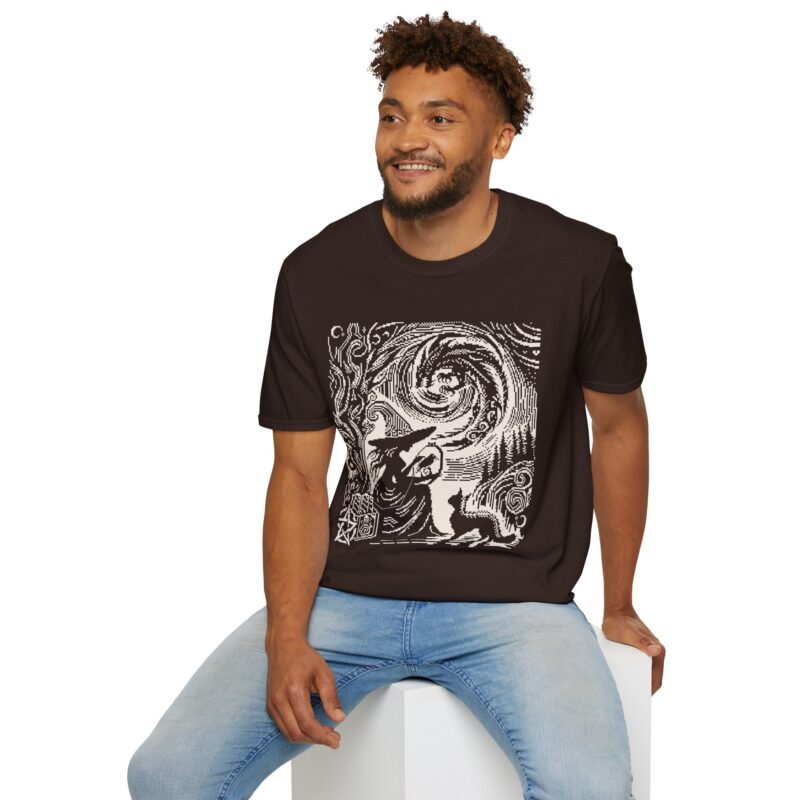 Woodcut Stitch Witch Unisex T-Shirt - Image 37