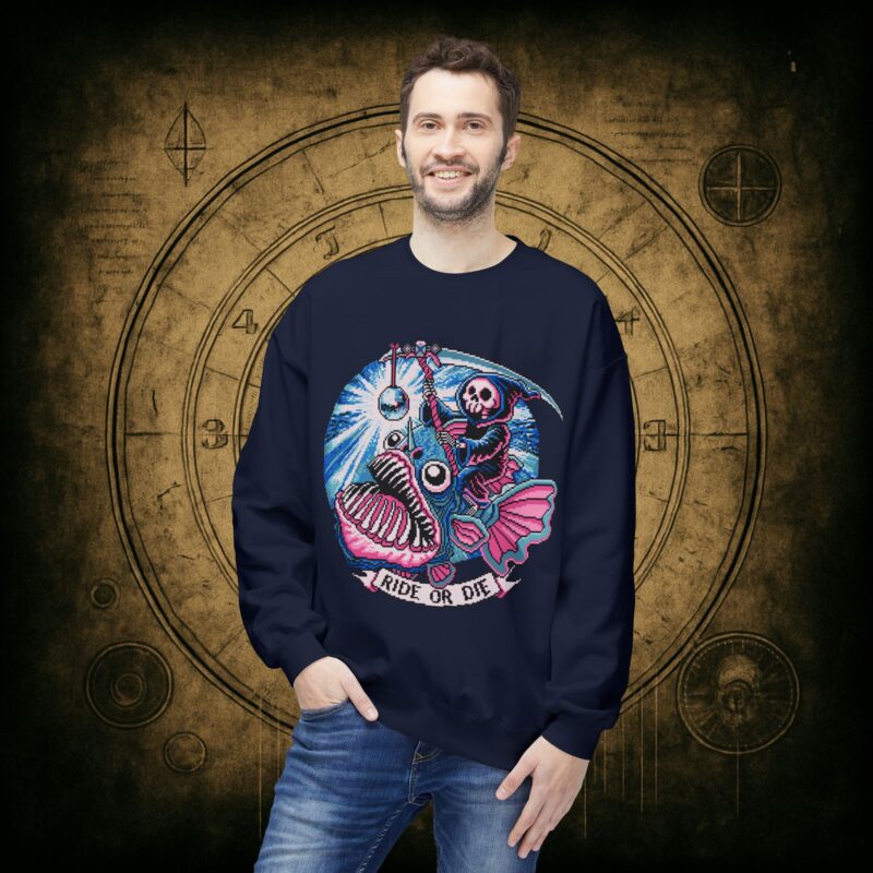 Ride or Die Angler Fish Unisex Sweatshirt - Image 36
