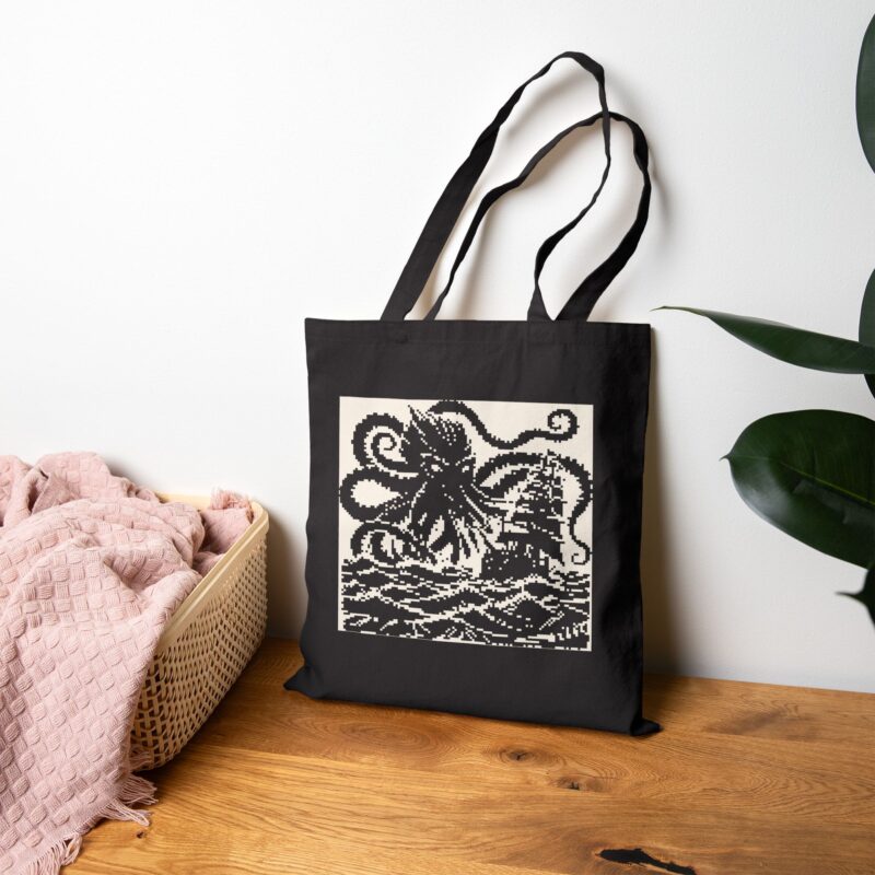Woodcut Kraken Tote Bag - Image 6